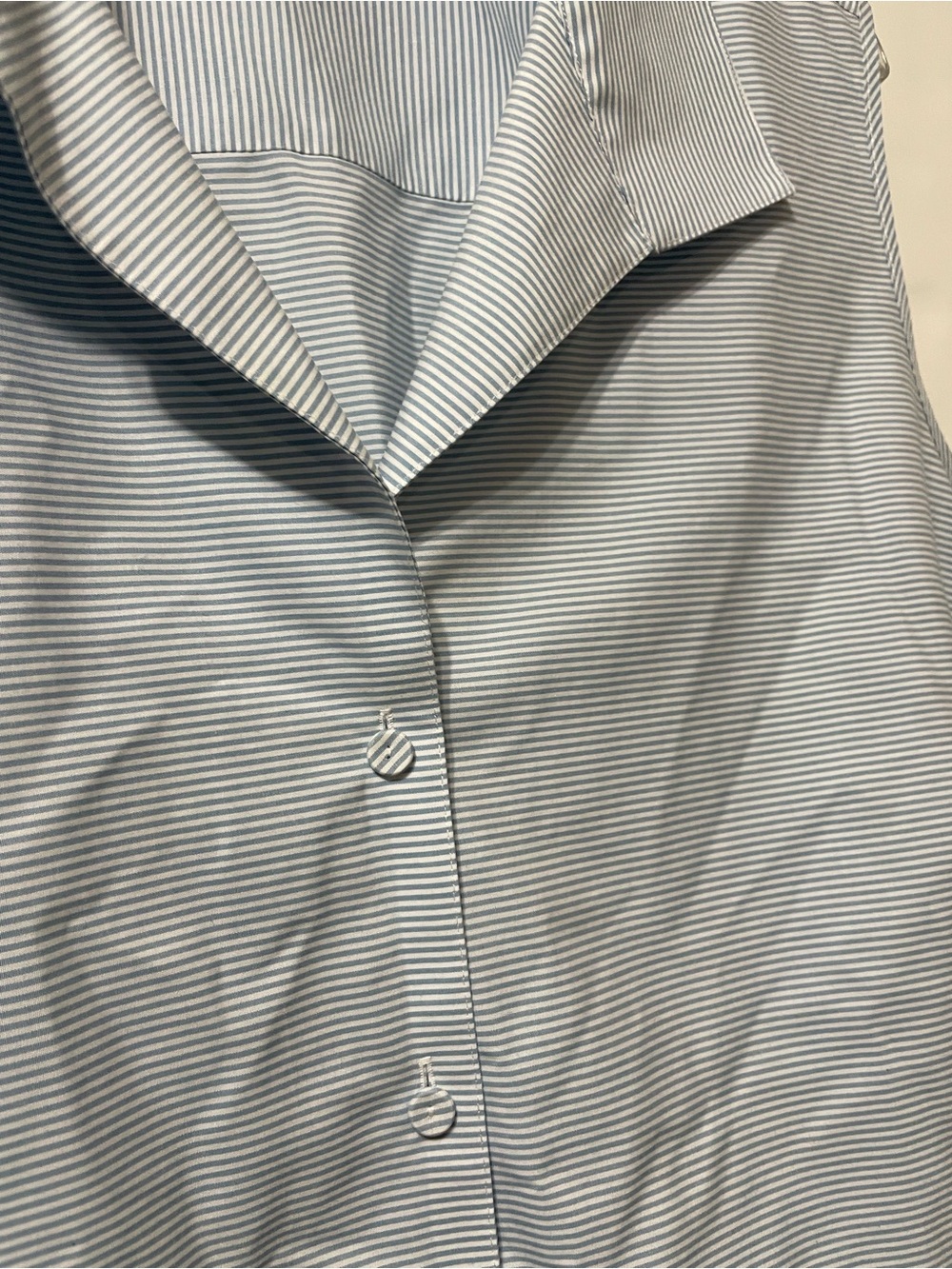 Talbots Haberdashery blue stripe cotton Sleeveless  Button Up Blouse Womens 20W - Picture 4 of 9
